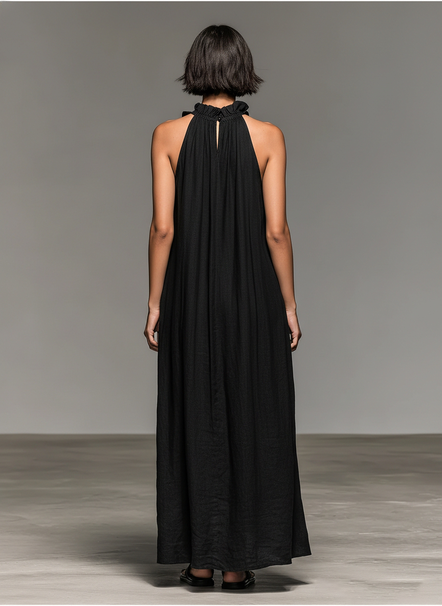 Ophelia | Linen Halter Maxi Dress