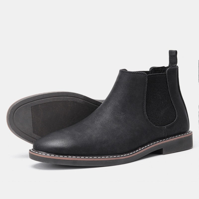 Men’s Classic Chelsea Boots with Elastic Side Panels and Sturdy Sole
