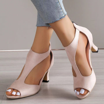 Luminae | Effortless Cutout Peep Toe Kitten Heels