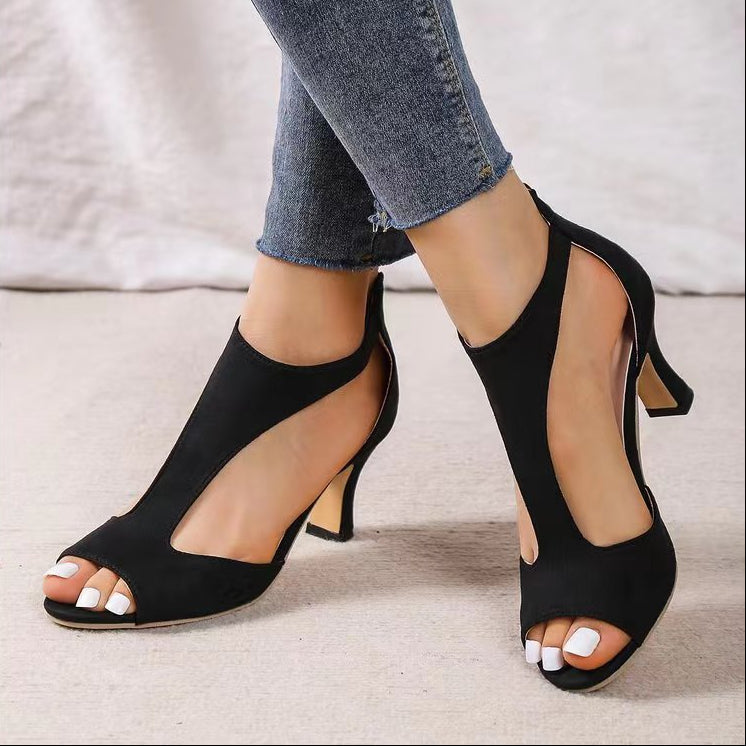Luminae | Effortless Cutout Peep Toe Kitten Heels