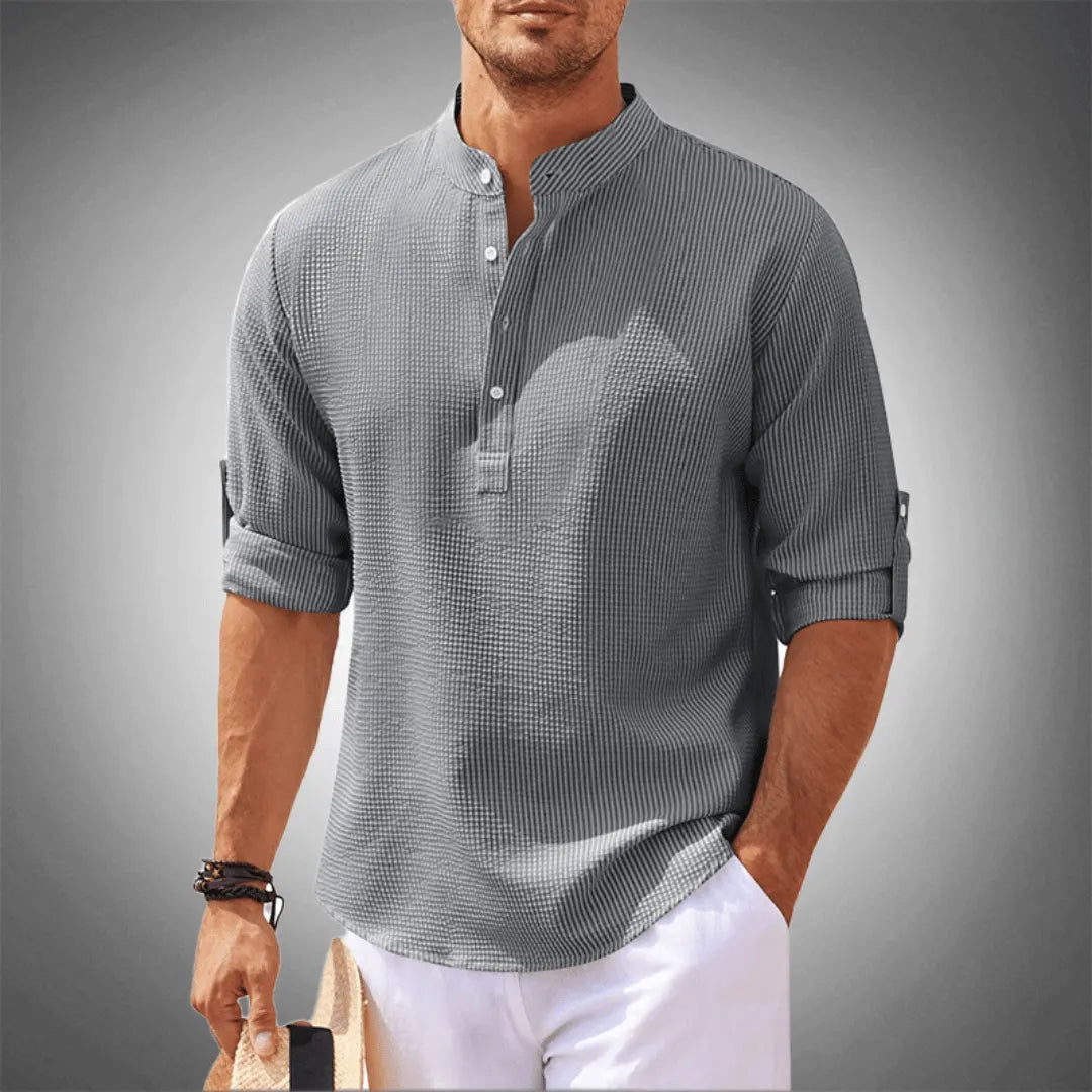Kieran | Men's Classic Waffle Henley Tshirt