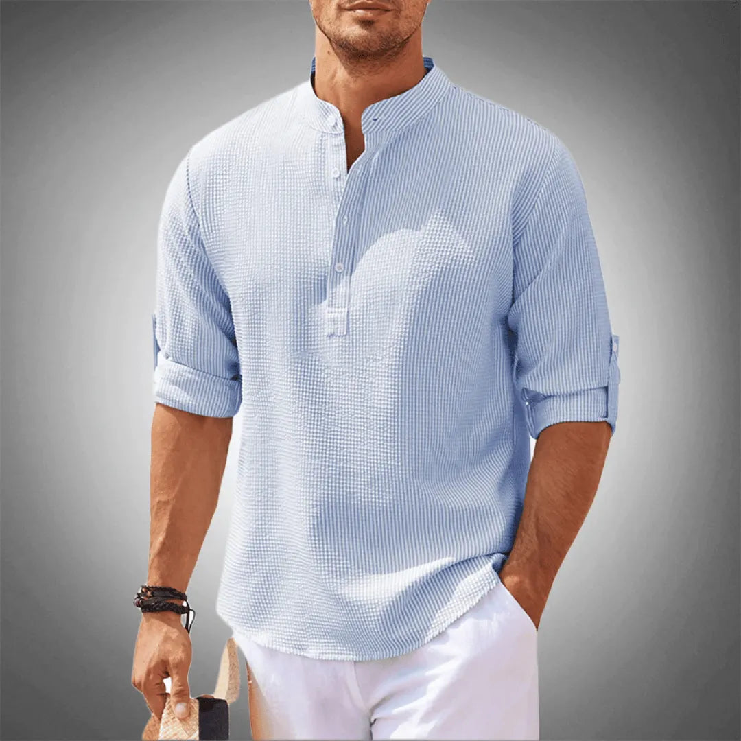 Kieran | Men's Classic Waffle Henley Tshirt