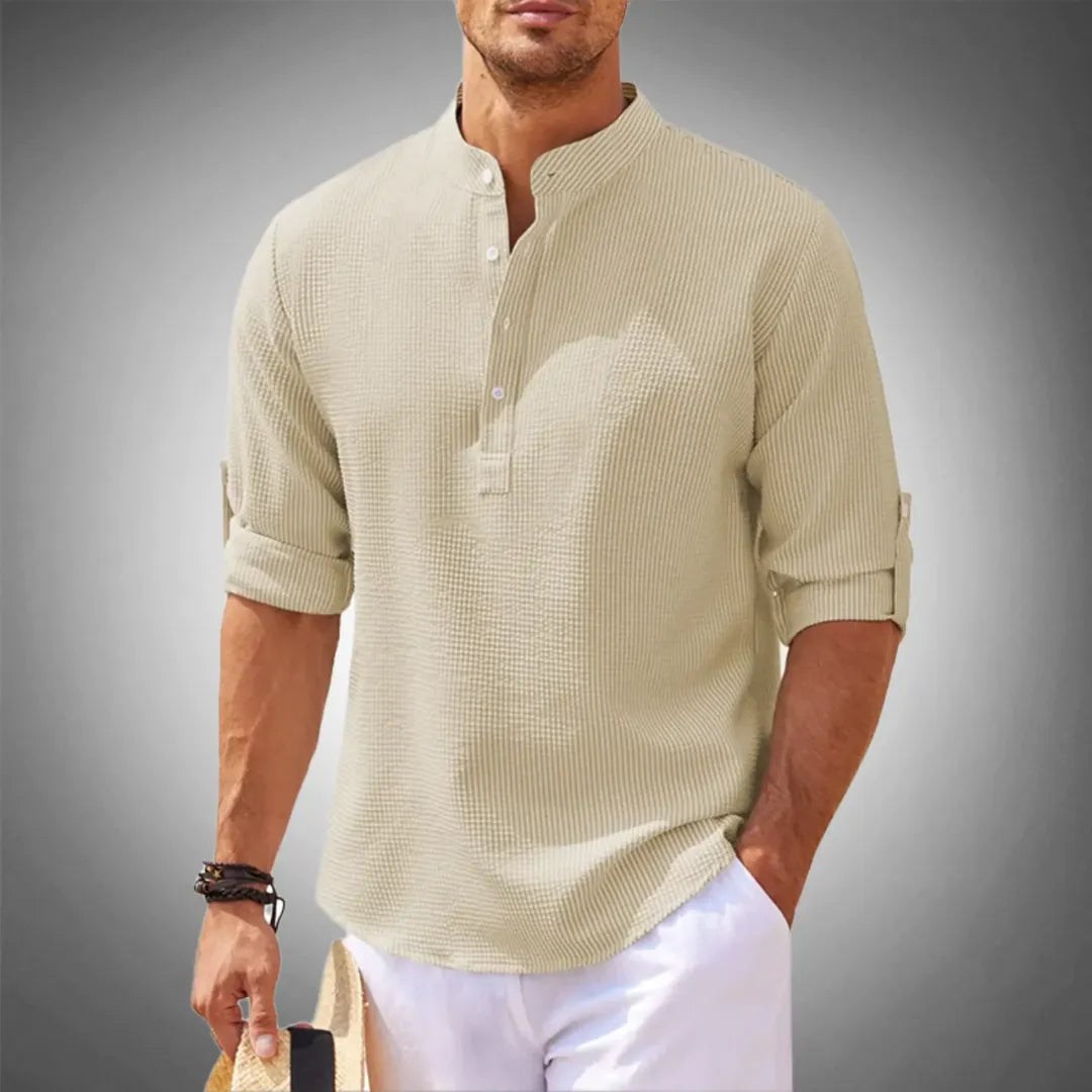 Kieran | Men's Classic Waffle Henley Tshirt