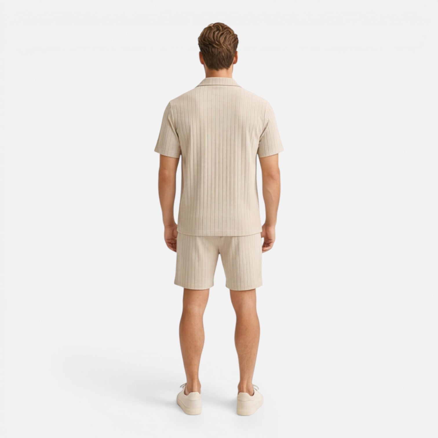 Caspian | Men's Two-Piece Set Ribbed Knit Short Sleeve