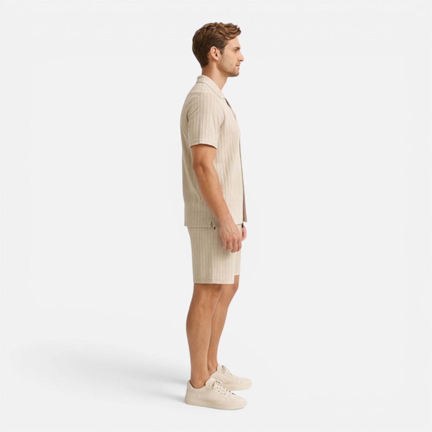 Caspian | Men's Two-Piece Set Ribbed Knit Short Sleeve