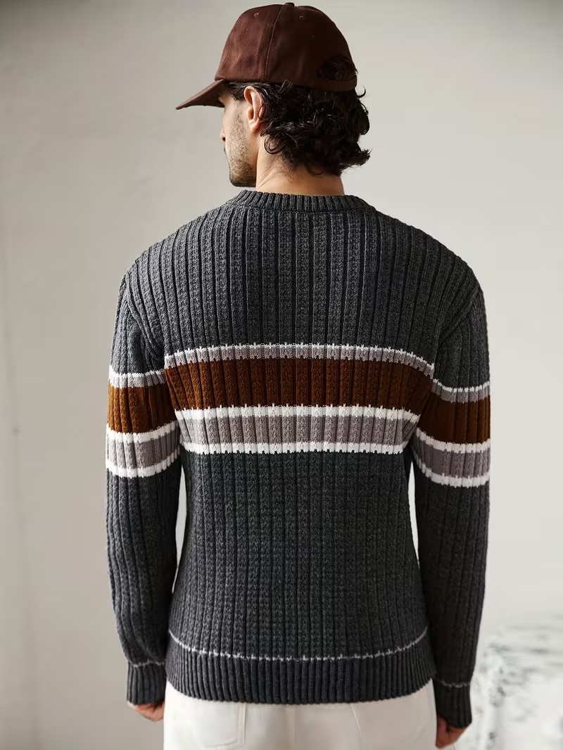Men's Striped Accent Sweater