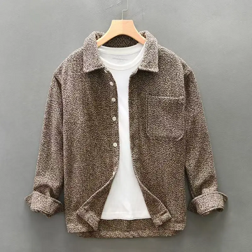 Gareth | Men's Textured Bouclé Shacket Overshirt