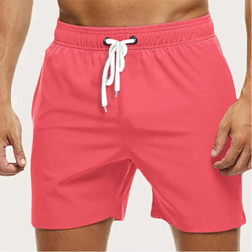 Men's Quick-Dry Swim Shorts - Elastic Waistband with Side Pockets