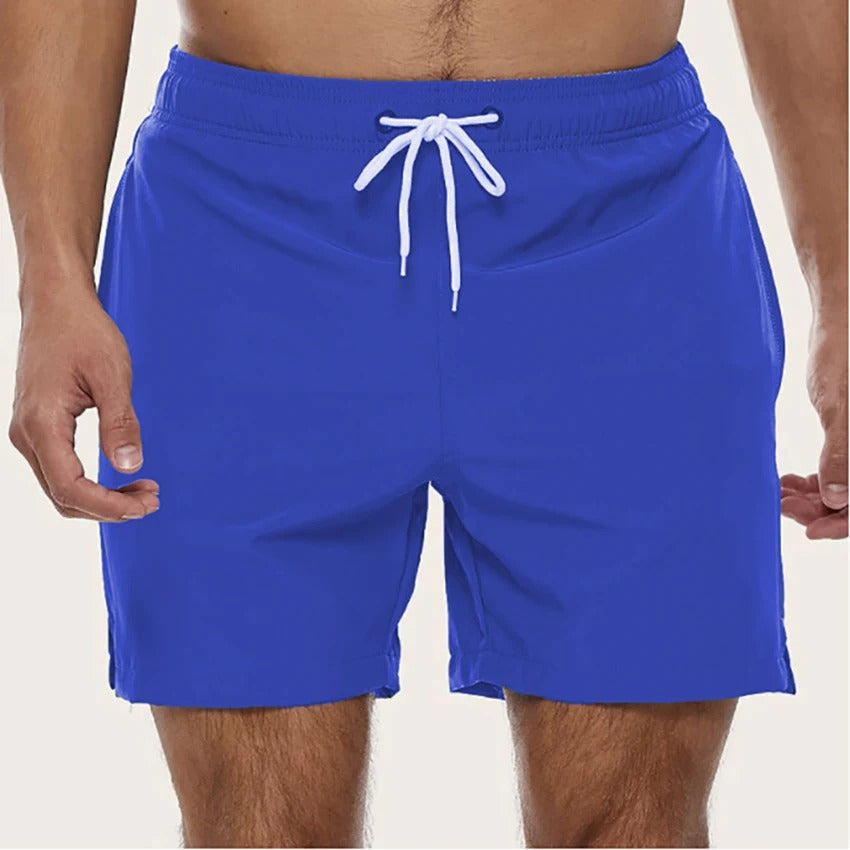Men's Quick-Dry Swim Shorts - Elastic Waistband with Side Pockets