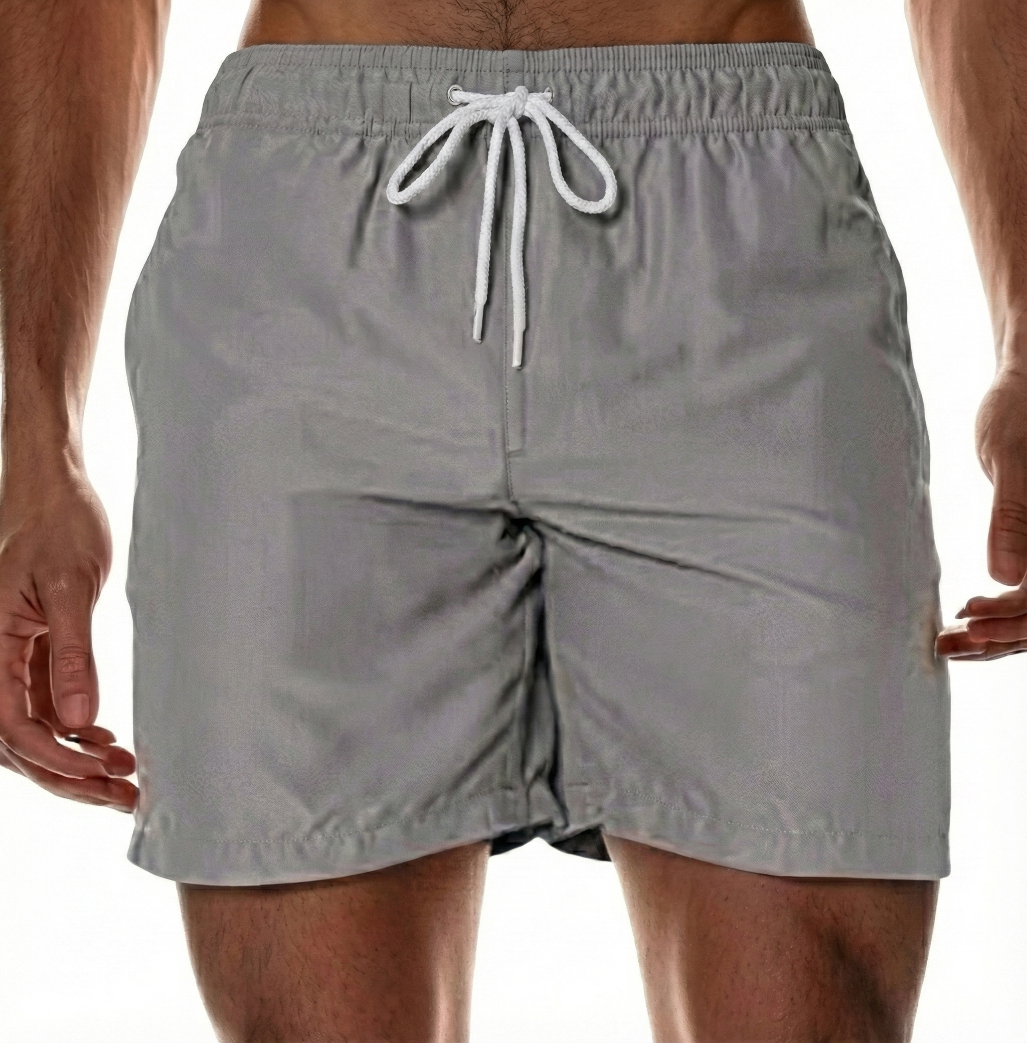 Men's Quick-Dry Swim Shorts - Elastic Waistband with Side Pockets