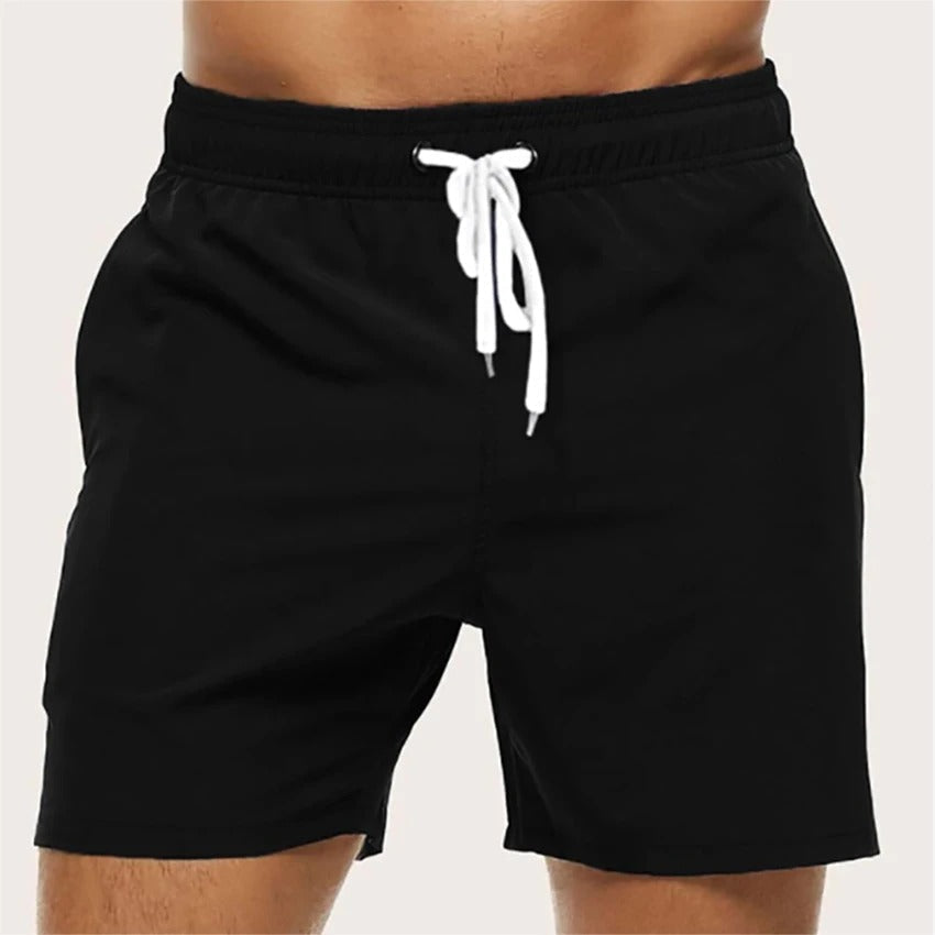 Men's Quick-Dry Swim Shorts - Elastic Waistband with Side Pockets