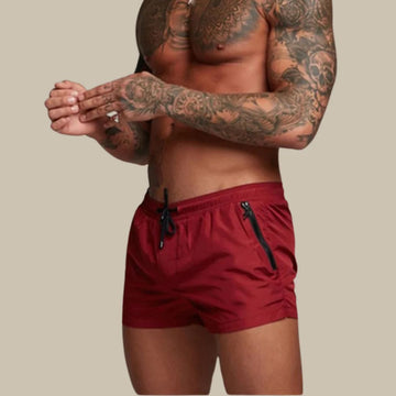 Men’s Casual Swim Shorts with Zip Pocket Design and Adjustable Waistband