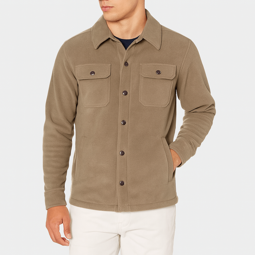 Men's Classic Tailored Jacket - Structured Design with Notched Lapels and Single-Breasted Closure