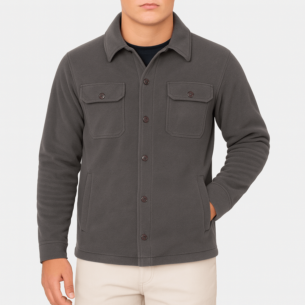 Men's Classic Tailored Jacket - Structured Design with Notched Lapels and Single-Breasted Closure