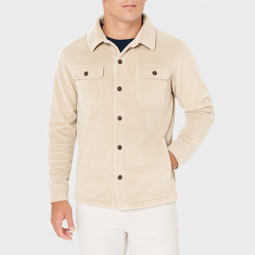 Men's Classic Tailored Jacket - Structured Design with Notched Lapels and Single-Breasted Closure