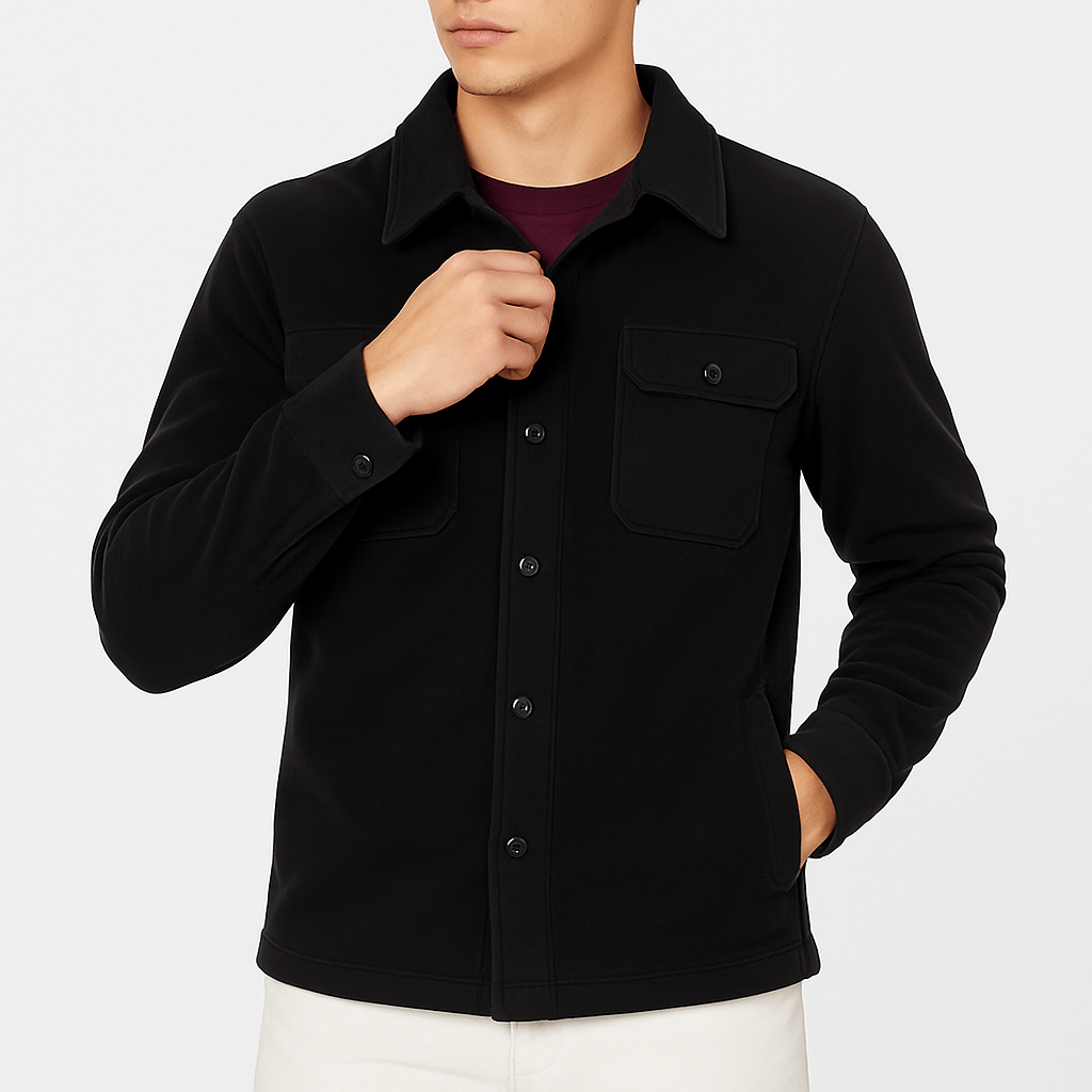 Men's Classic Tailored Jacket - Structured Design with Notched Lapels and Single-Breasted Closure