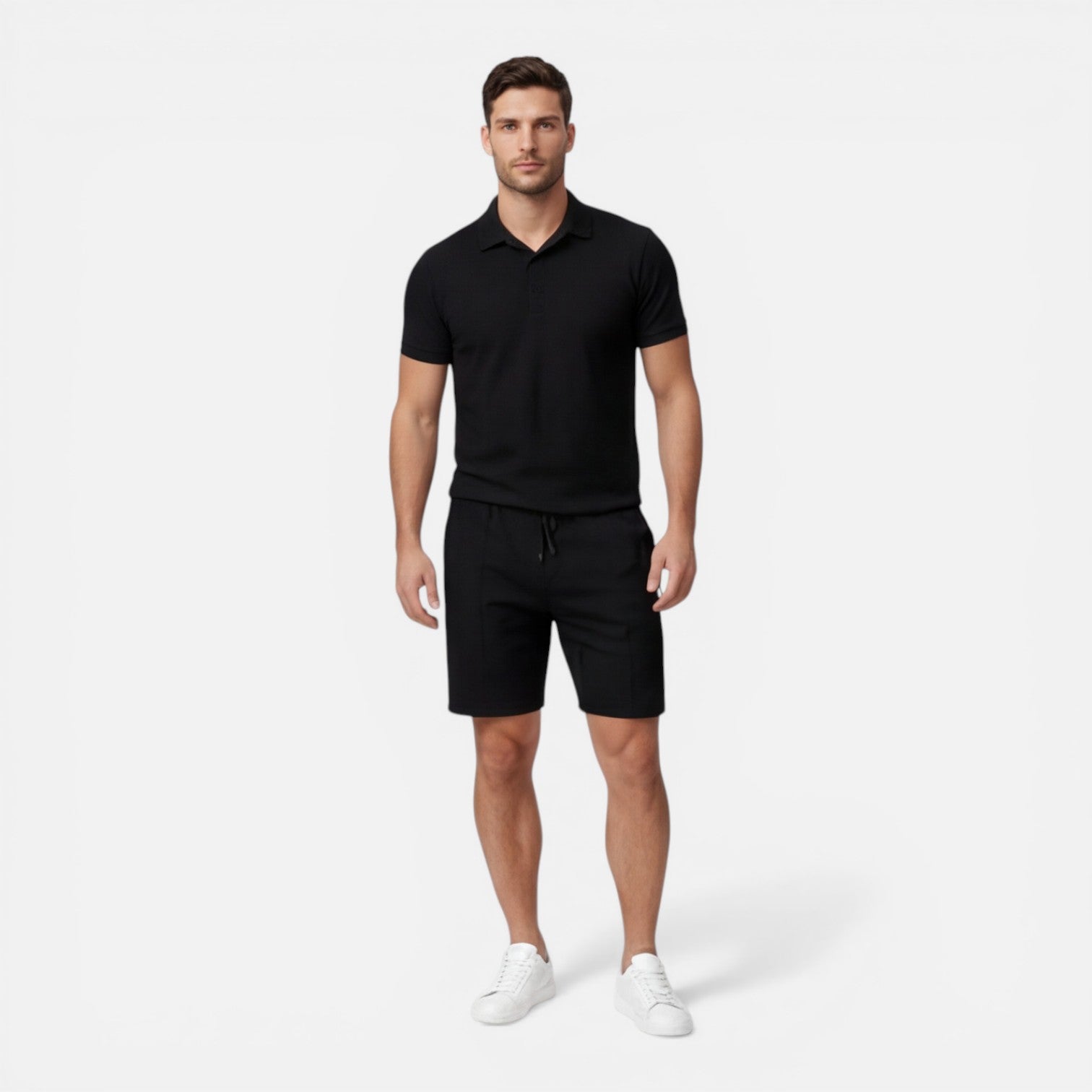 Kieran | Men's Two-Piece Set Polo Drawstring Short Set