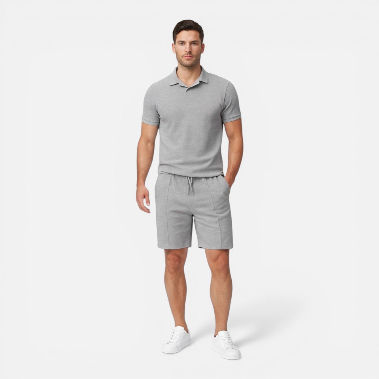 Kieran | Men's Two-Piece Set Polo Drawstring Short Set
