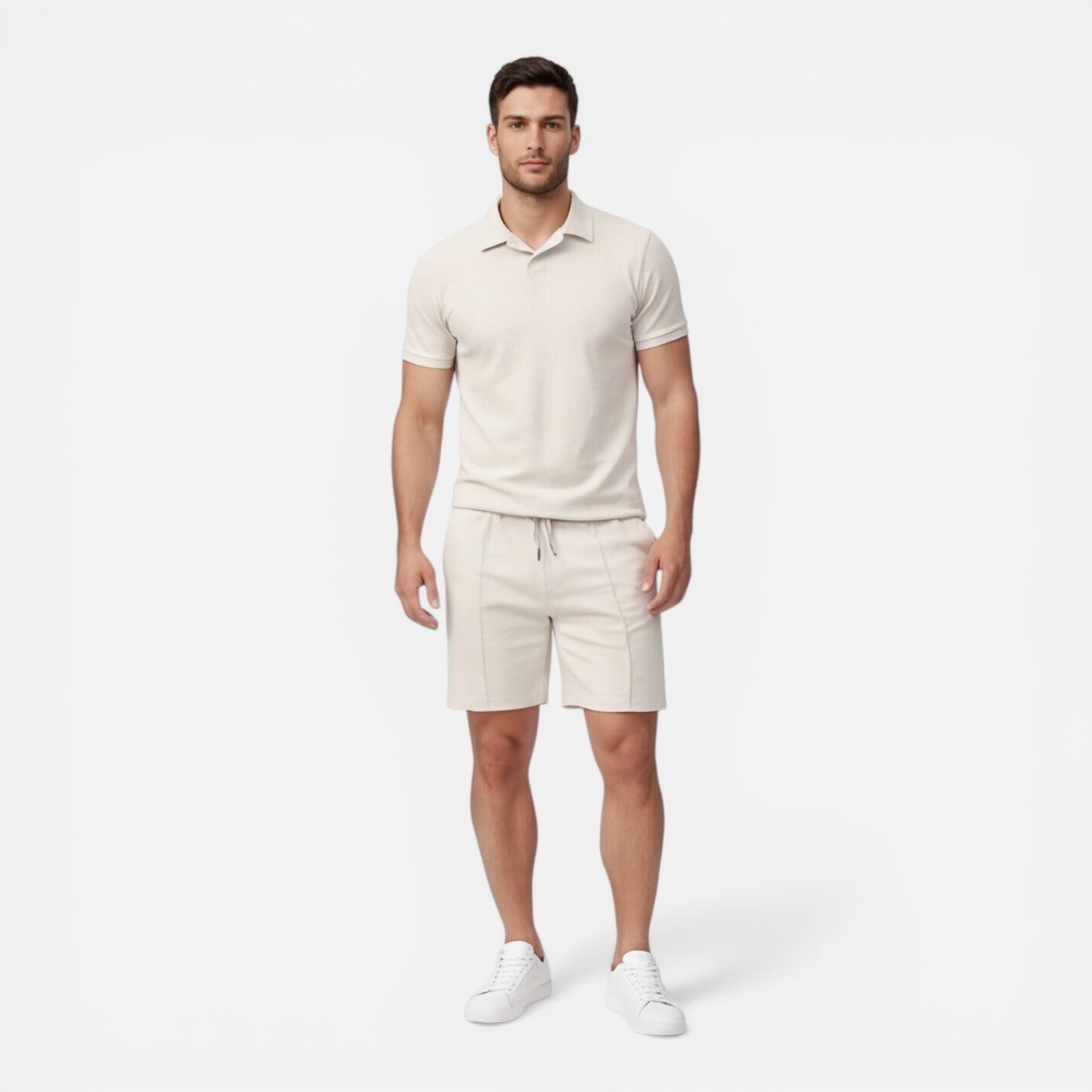 Kieran | Men's Two-Piece Set Polo Drawstring Short Set