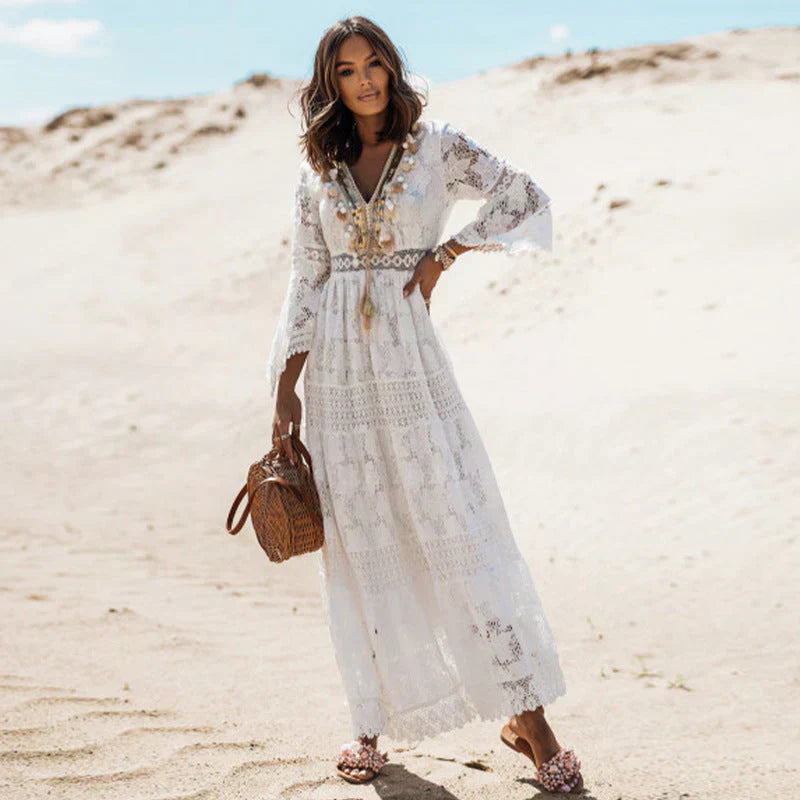 Zara | Romantic Lace Boho Maxi Dress