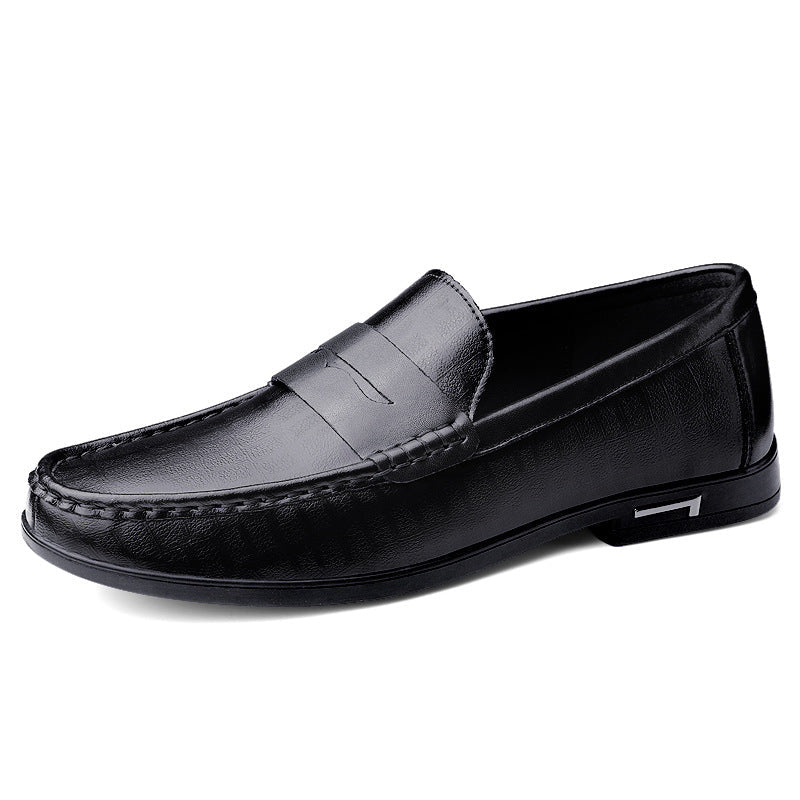 Men's Penny Loafers - Slip-On Moc-Toe Low Stacked Heel