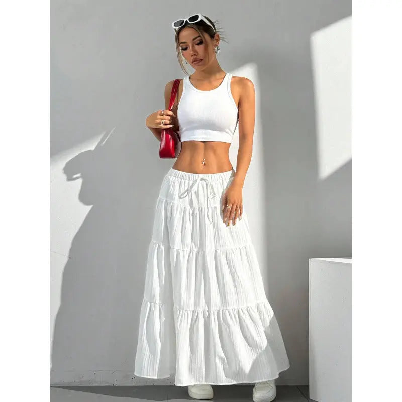 Delphine | Romantic Tiered Ruffle Maxi Skirt
