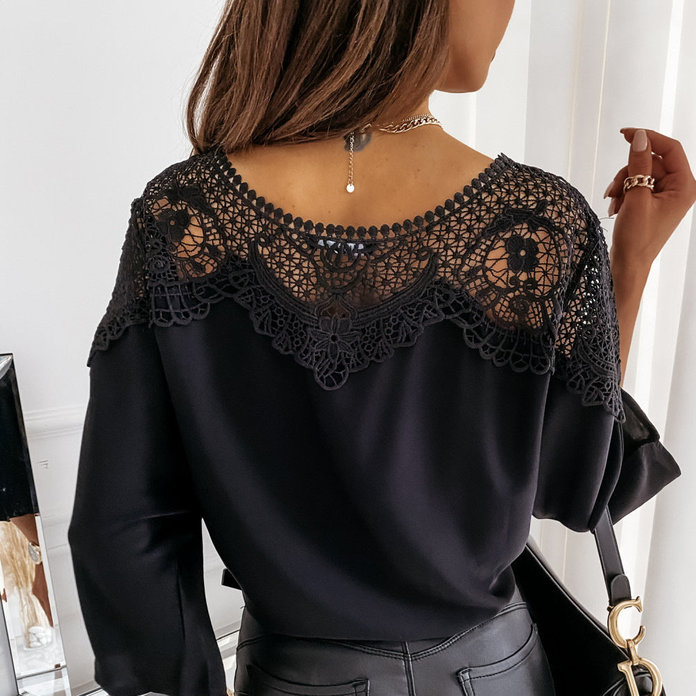 Cordelia | Romantic Lace Yoke Blouse