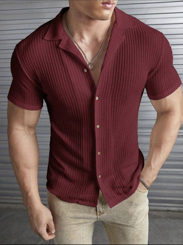 Kieran | Men's Classic Ribbed Knit Button Shirt