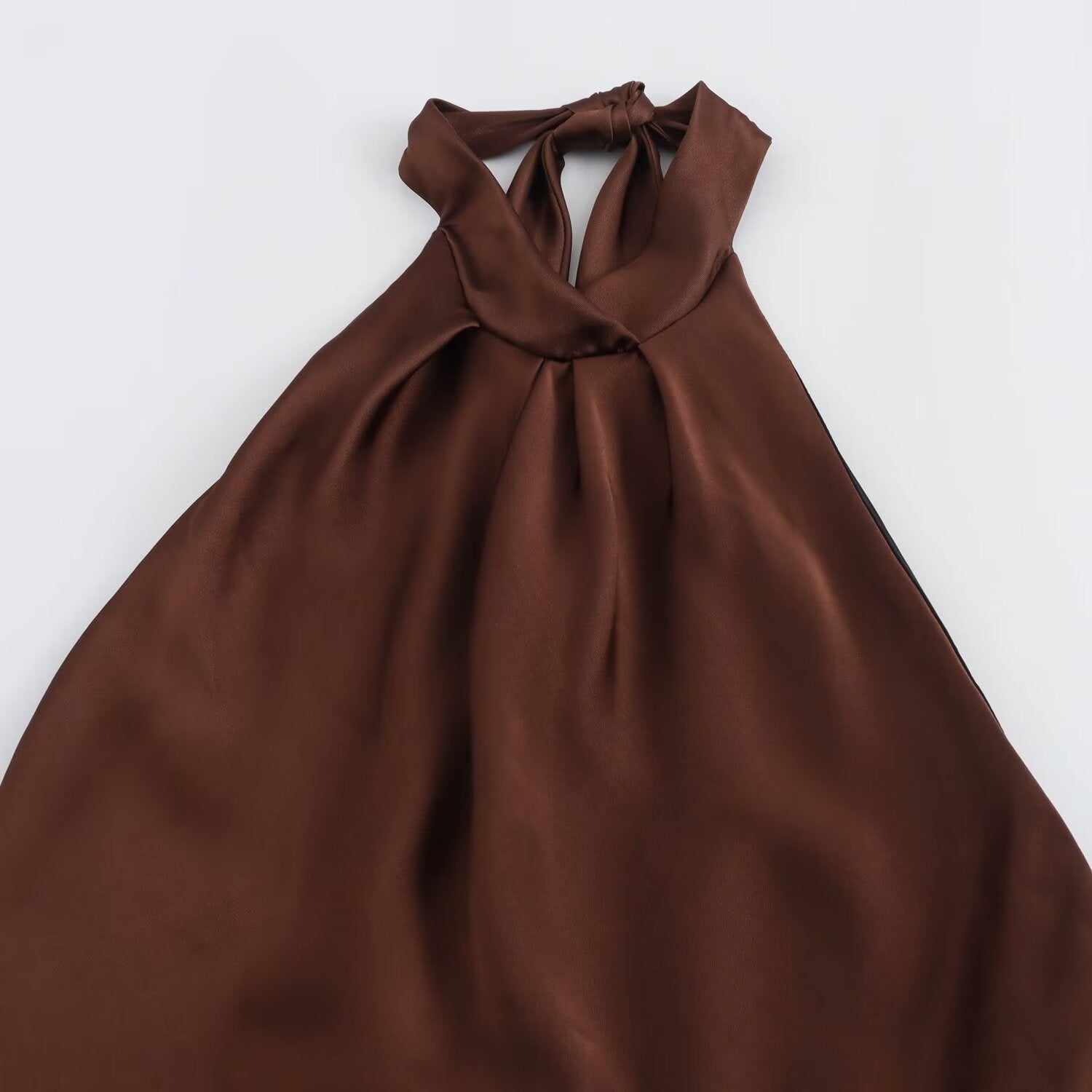Sienna | Elegant Satin Halter Midi Dress