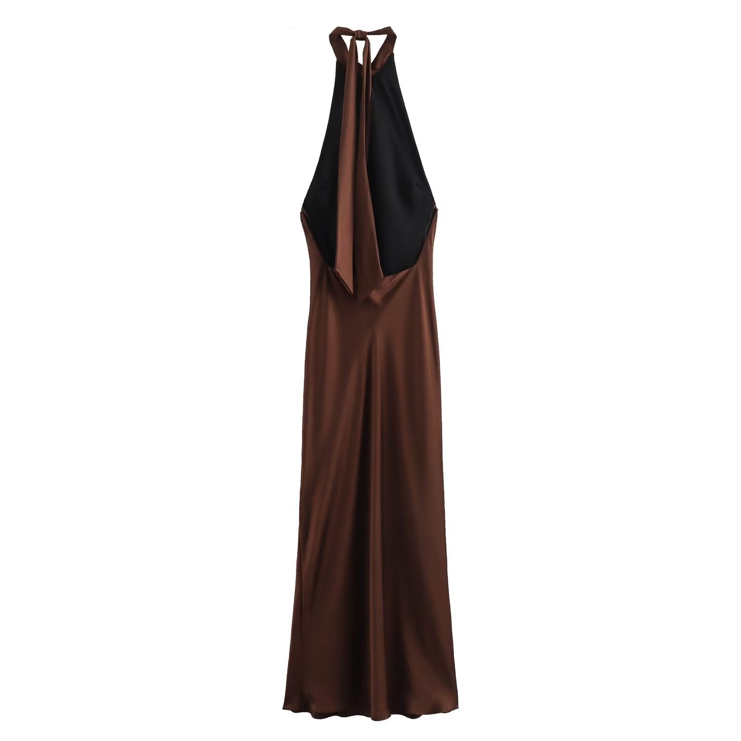 Sienna | Elegant Satin Halter Midi Dress