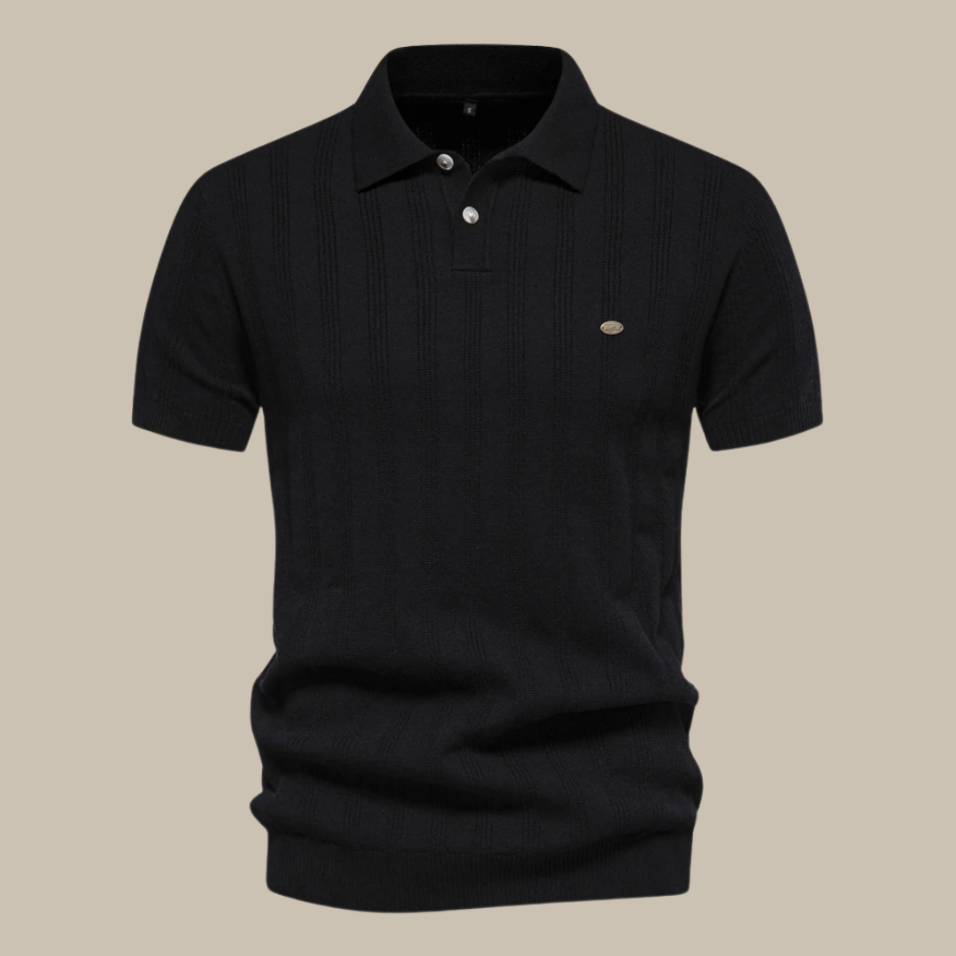 Men's Short-Sleeved Polo Shirt – Classic Collar with Button Placket Design