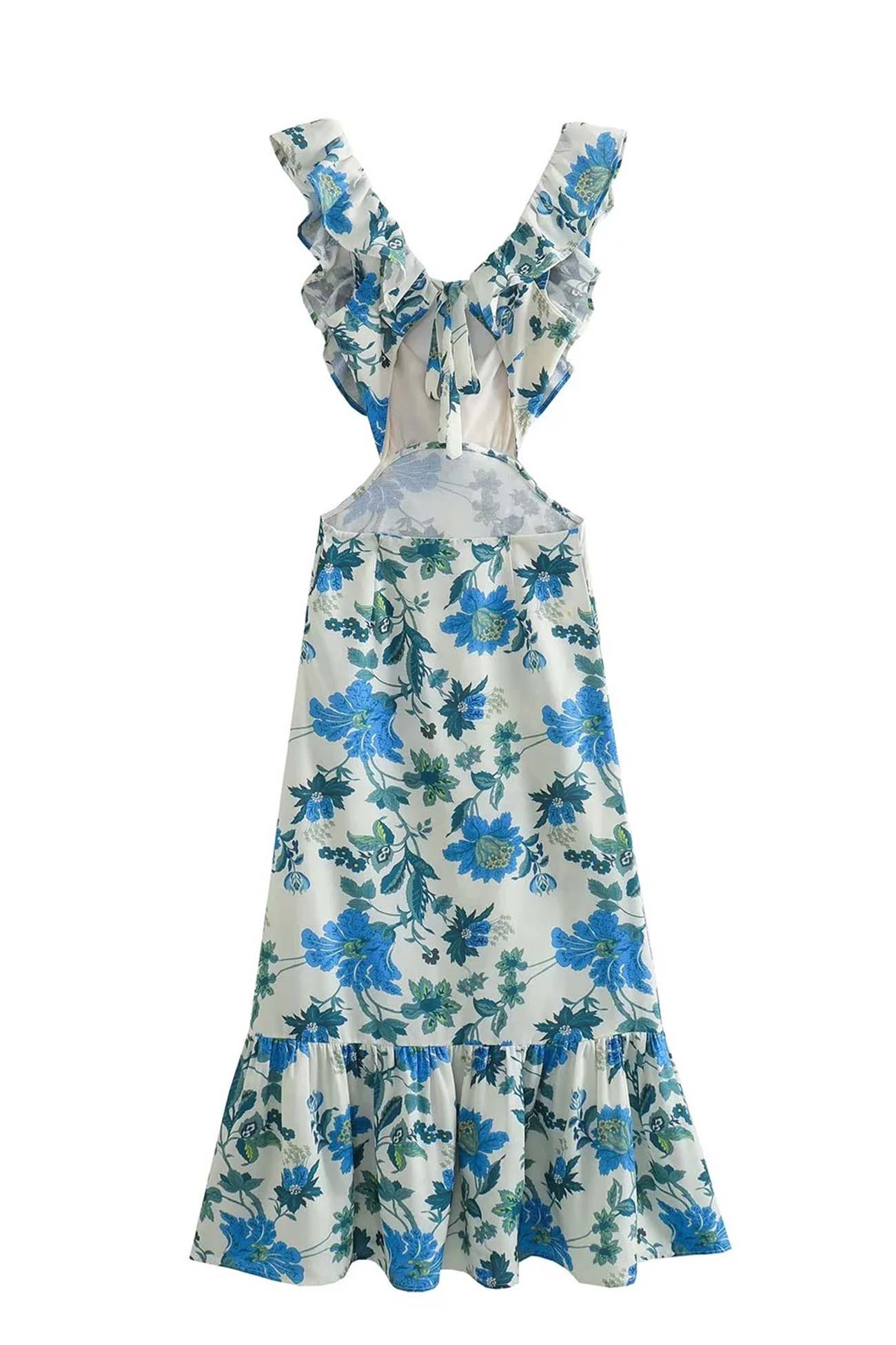 Flora | Romantic Floral Ruffle Maxi Dress