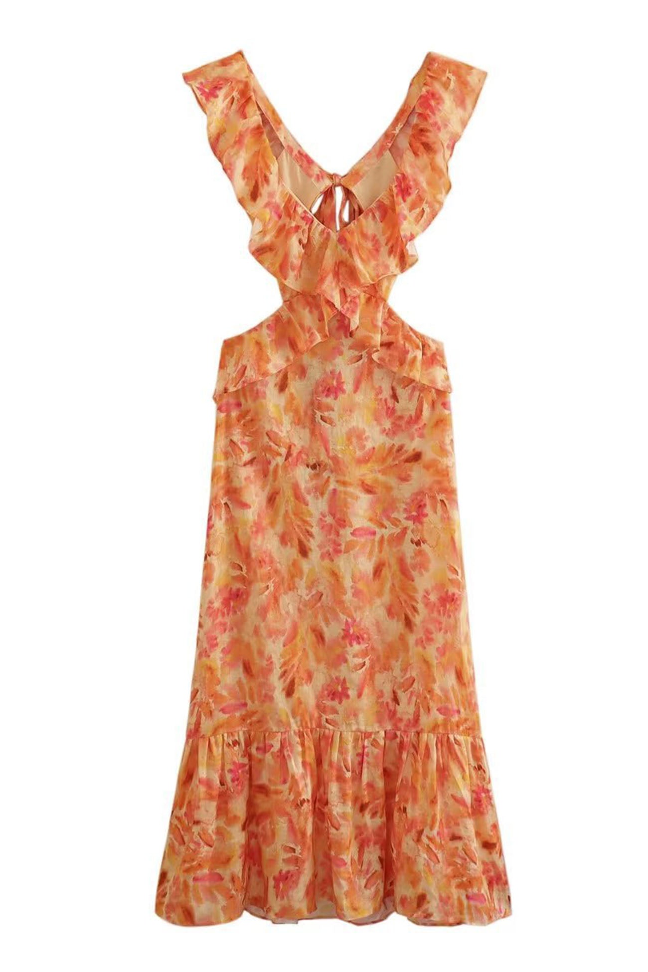 Flora | Romantic Floral Ruffle Maxi Dress