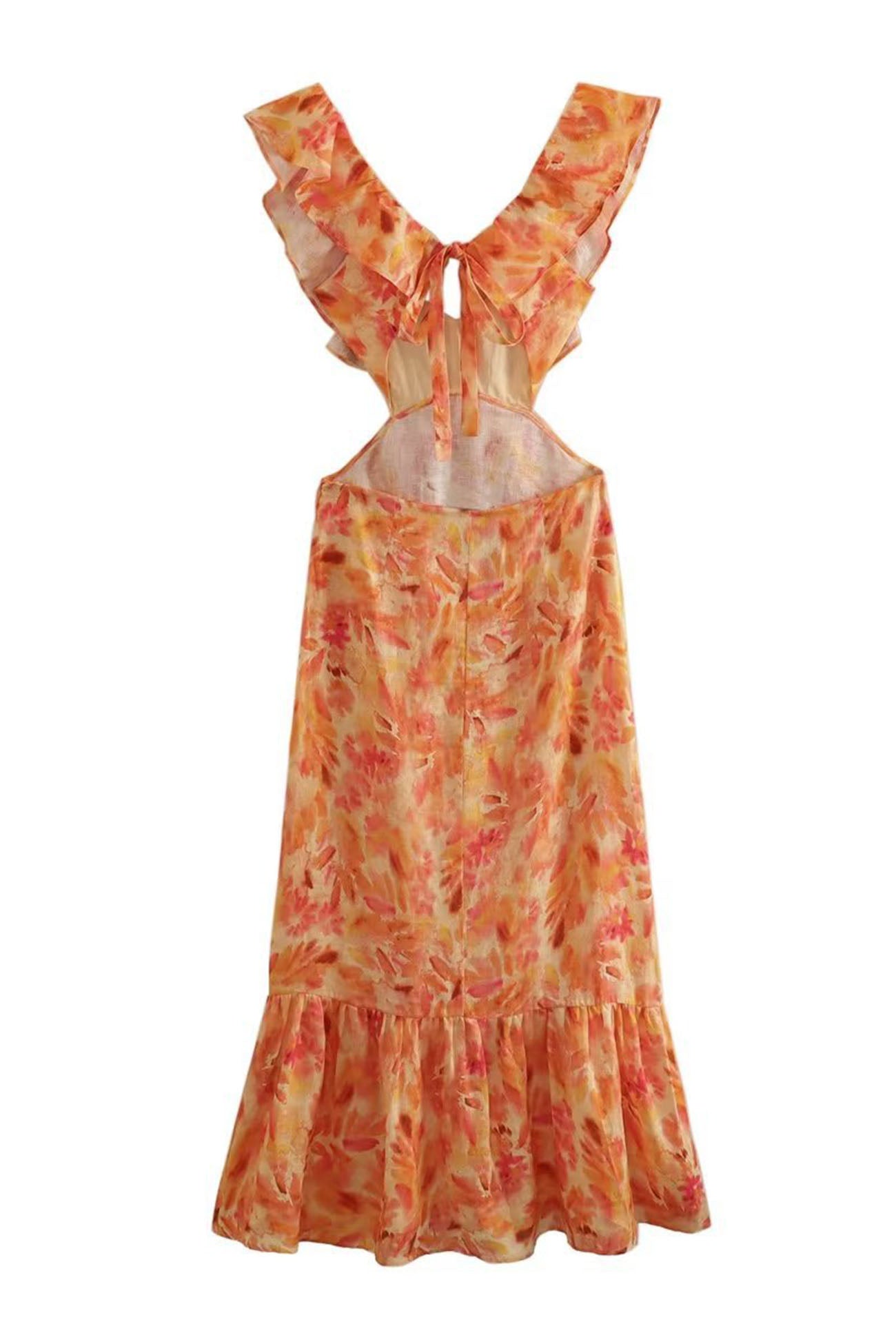 Flora | Romantic Floral Ruffle Maxi Dress