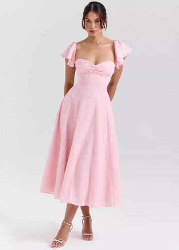 Brielle | Romantic Ruffle Sleeve Midi Dress