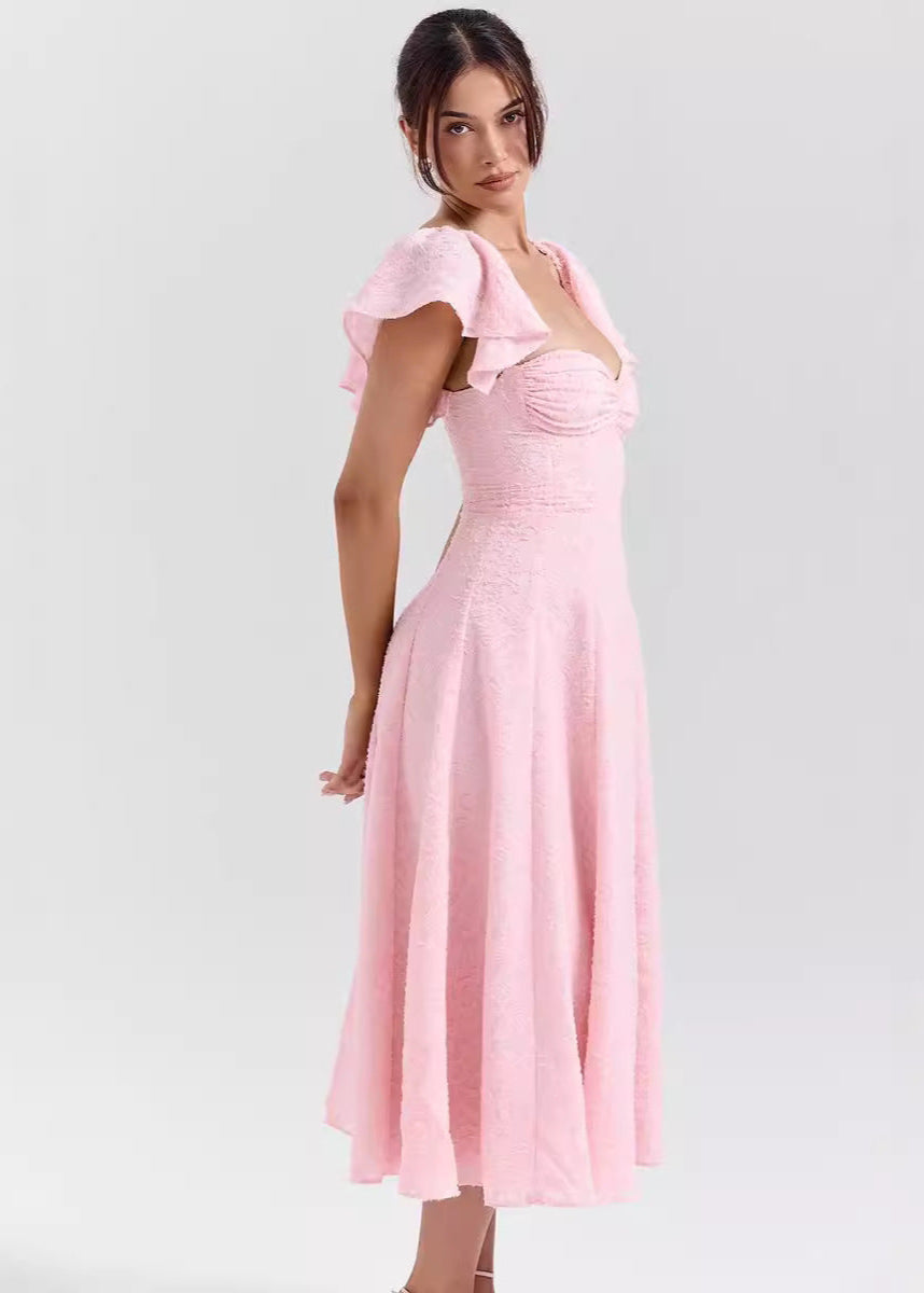 Brielle | Romantic Ruffle Sleeve Midi Dress