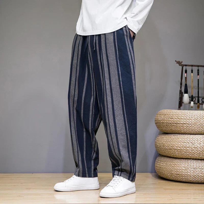 Bronson | Men's Casual Striped Wide Leg Trousers