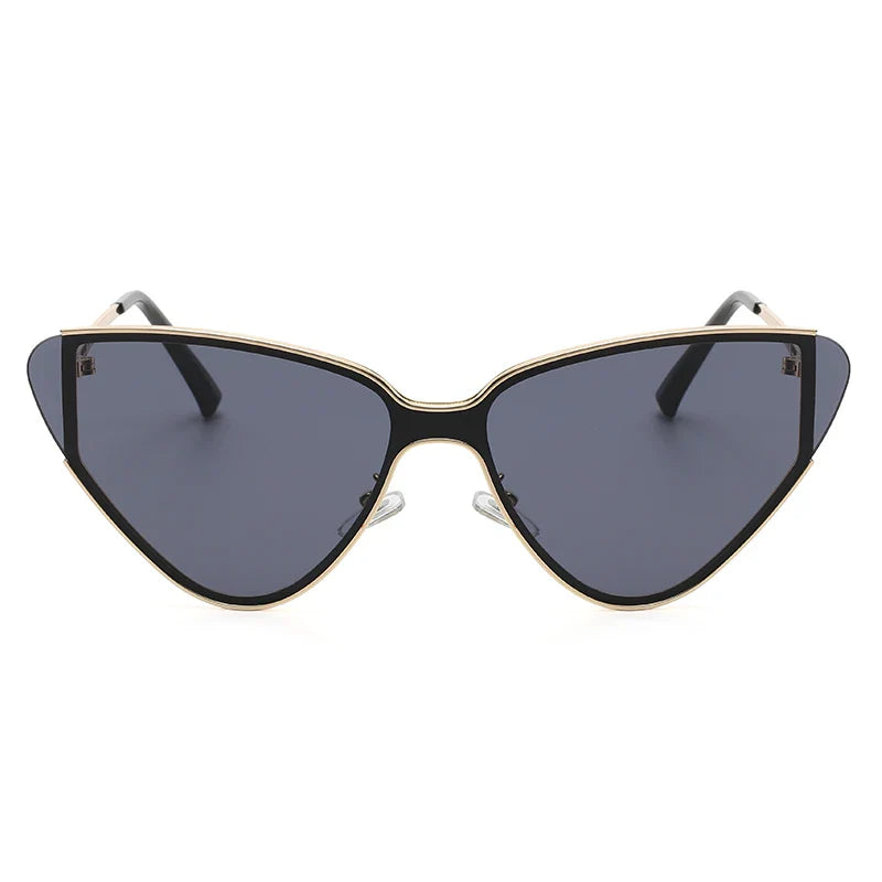 Women's Stylish Cat-Eye Sunglasses with Metal Frame and Gradient Lenses