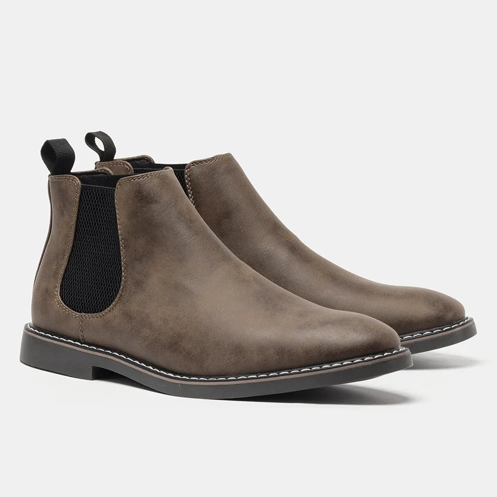 Men’s Classic Chelsea Boots with Elastic Side Panels and Sturdy Sole
