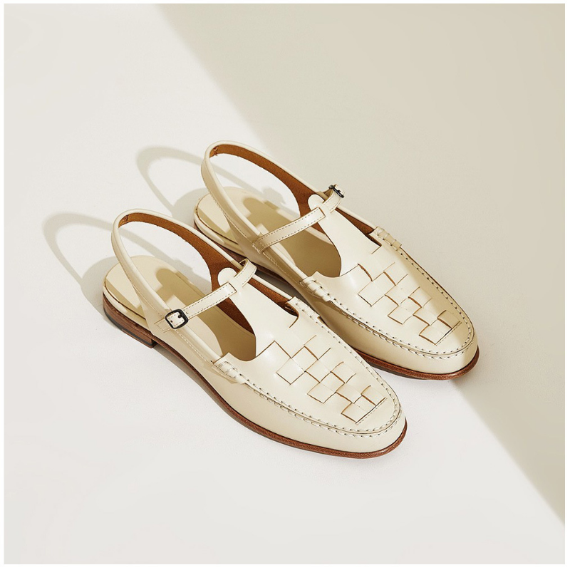 Celeste | Elegant Woven Leather Slingback