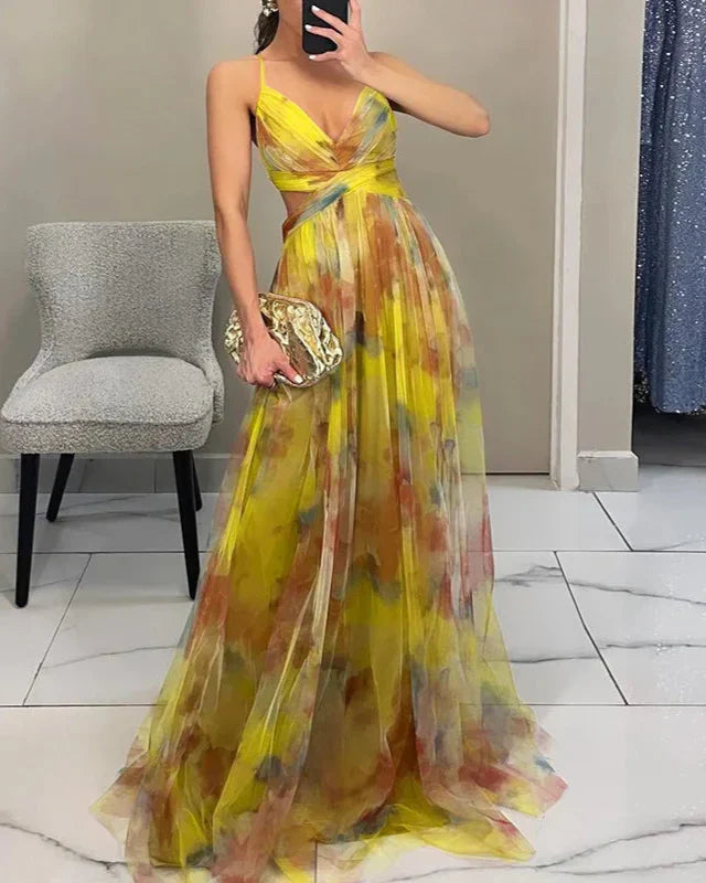 Chloe | Romantic Tie Dye Wrap Maxi Dress