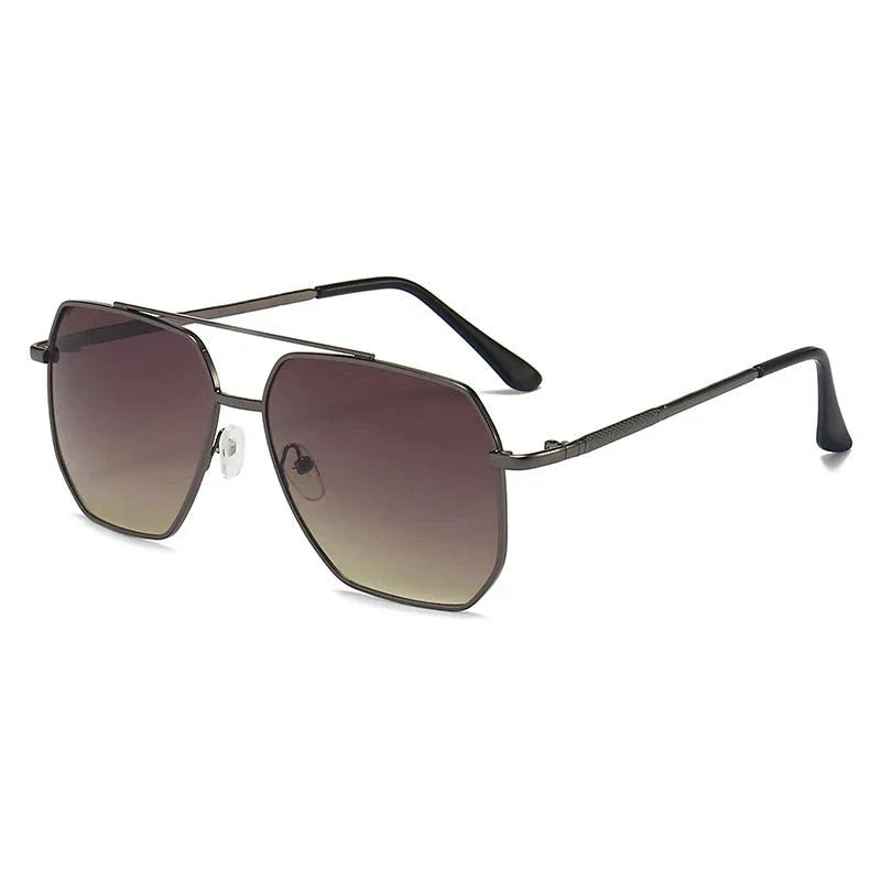 Men’s Stylish Aviator Sunglasses with Classic Metal Frame and Double Bridge