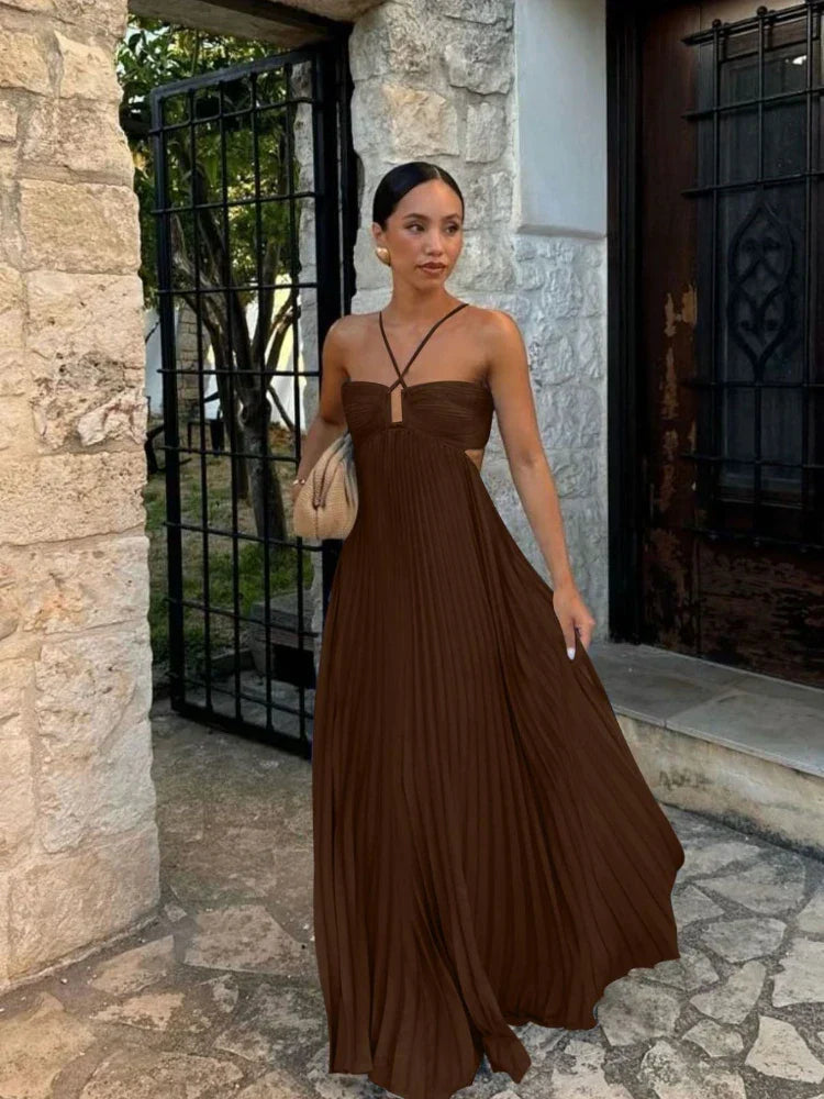 Penelope | Elegant Pleated Maxi Dress