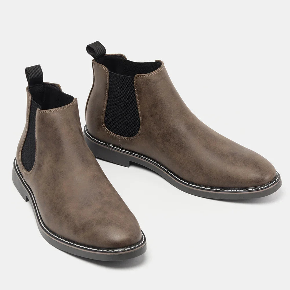 Men’s Classic Chelsea Boots with Elastic Side Panels and Sturdy Sole