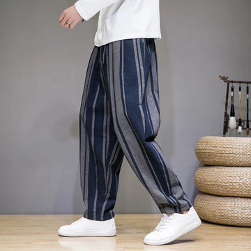 Bronson | Men's Casual Striped Wide Leg Trousers