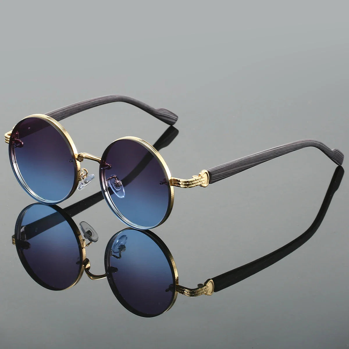 Men's Classic Aviator Sunglasses with Double Bridge and Metal Frame
