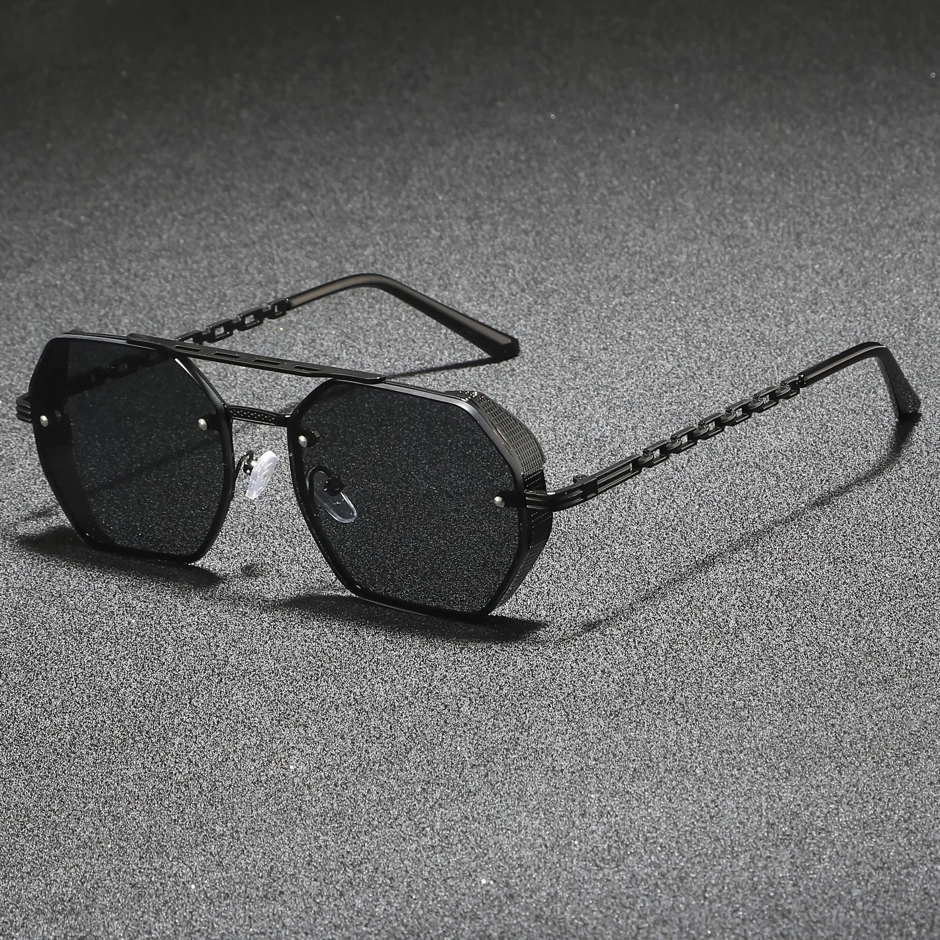 Men's Classic Aviator Sunglasses with Double Bridge and Metal Frame