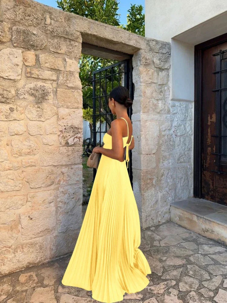 Penelope | Elegant Pleated Maxi Dress