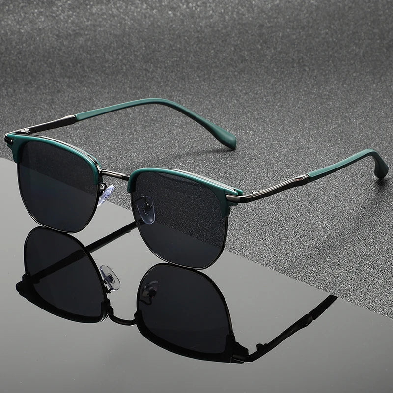 Men's Casual Club Shades - Classic Round Frame with Slim Temples