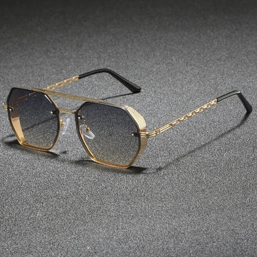 Men's Classic Aviator Sunglasses with Double Bridge and Metal Frame